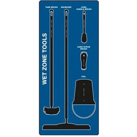 ACCUFORM Accuform Signs Wet Zone Store-Board, Accu-Shield, Blue on Black PSB111BUBK